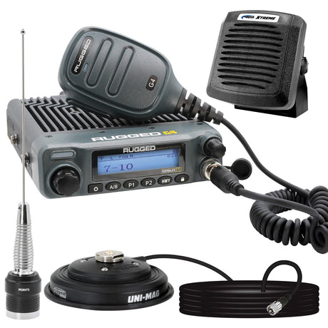 Photo of Radio Kit Plus - Rambler G4 High Power GMRS Mobile Radio Kit with External Speaker by Rugged Radios - Premium for UTVs / Side by Sides