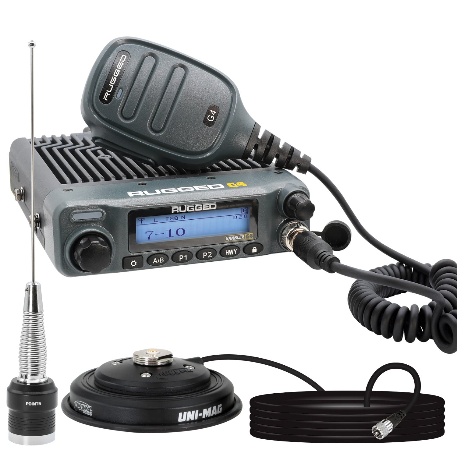 Photo of Radio Kit - Rambler G4 GMRS Mobile Radio with Antenna by Rugged Radios - Premium for UTVs / Side by Sides