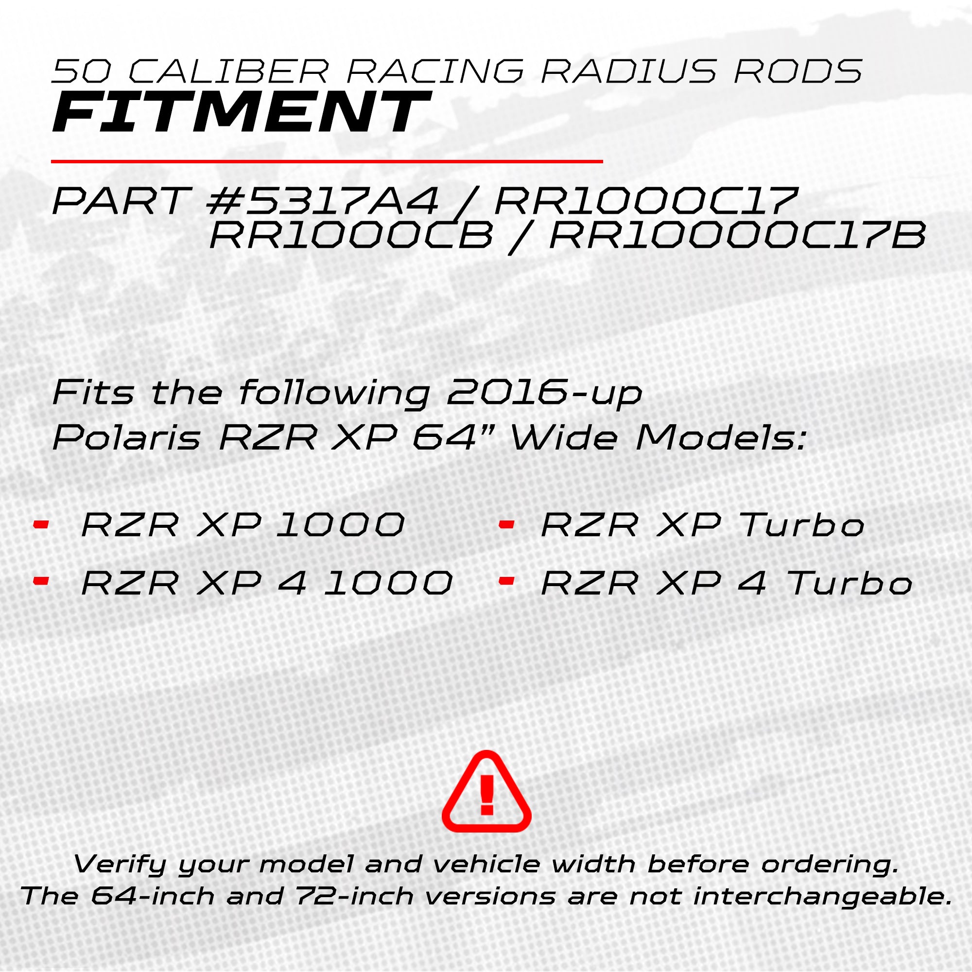Polaris RZR XP1000 Heavy Duty Radius Rods