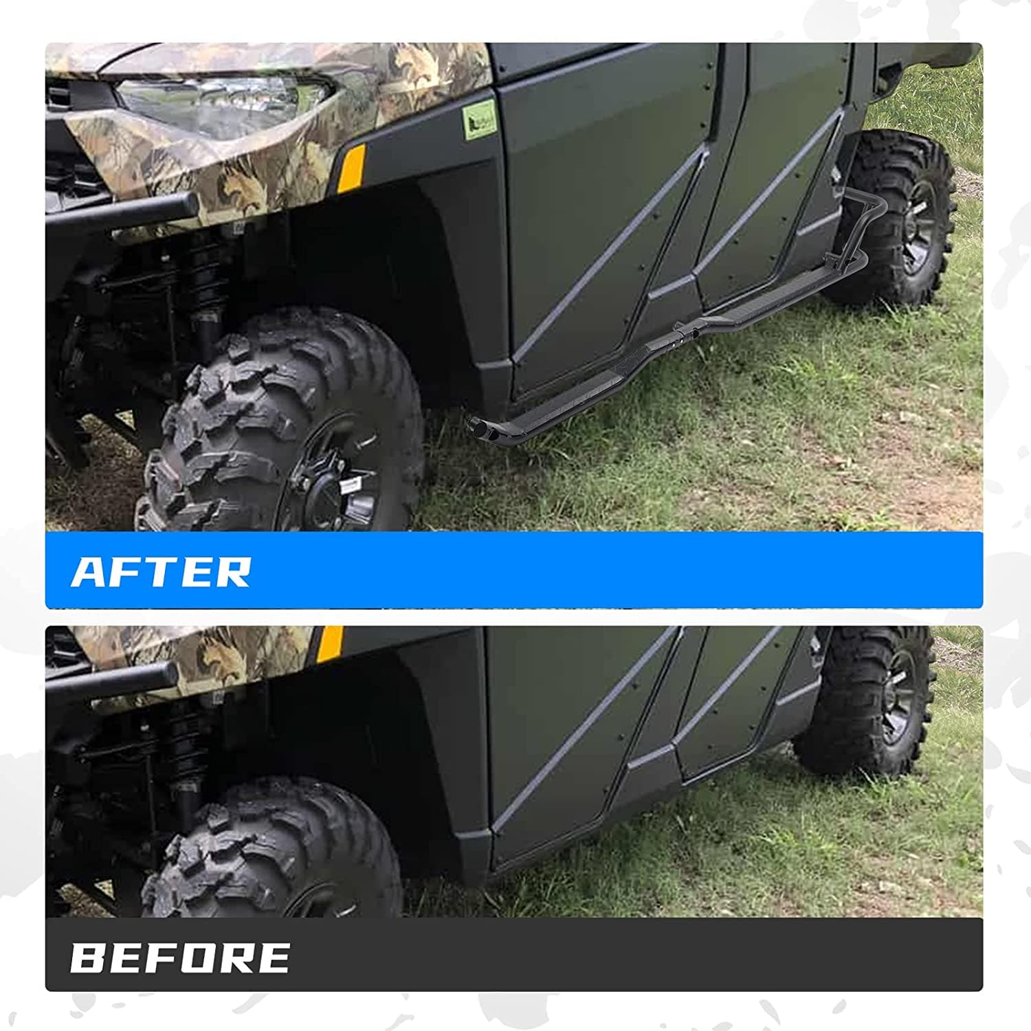 Photo of Nerf Bars Rock Sliders for Ranger Crew XP 1000 2019-2025 by Kemimoto - Premium for UTVs / Side by Sides