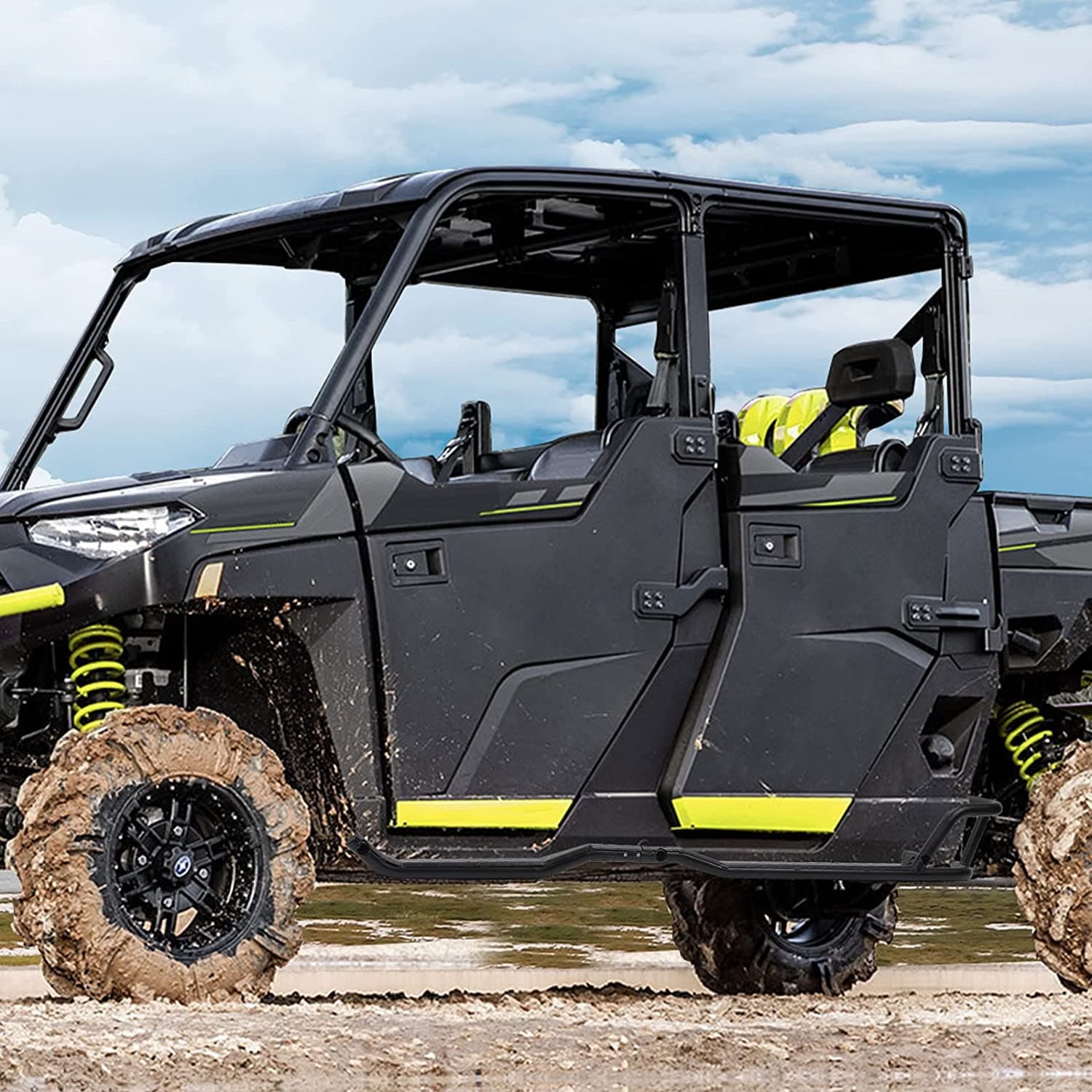 Photo of Nerf Bars Rock Sliders for Ranger Crew XP 1000 2019-2025 by Kemimoto - Premium for UTVs / Side by Sides