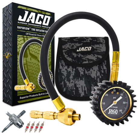Photo of RapidFlow™ Tire Deflator Gauge (0-60 PSI) | Rapid Off-Road Air Down Kit by JACO - Premium Tire Deflator for UTVs / Side by Sides