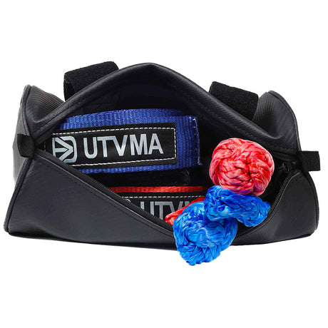 UTV recovery kit with roll-cage bag, tow strap and soft shackle