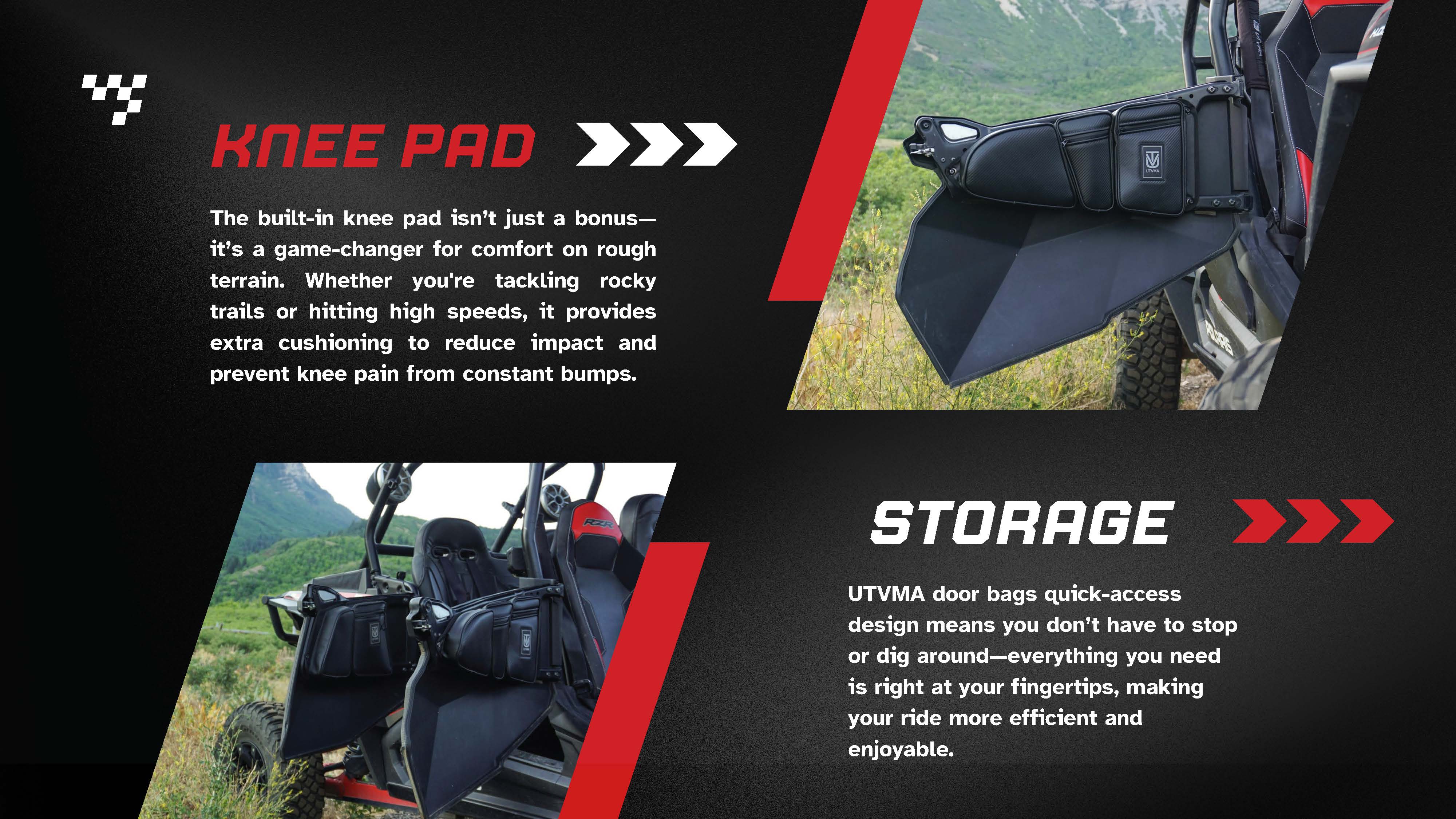 Photo of RZR 900 Front Door Bag Set (2014-2025) by UTV Mountain Accessories - Premium Vehicle Parts & Accessories for UTVs / Side by Sides