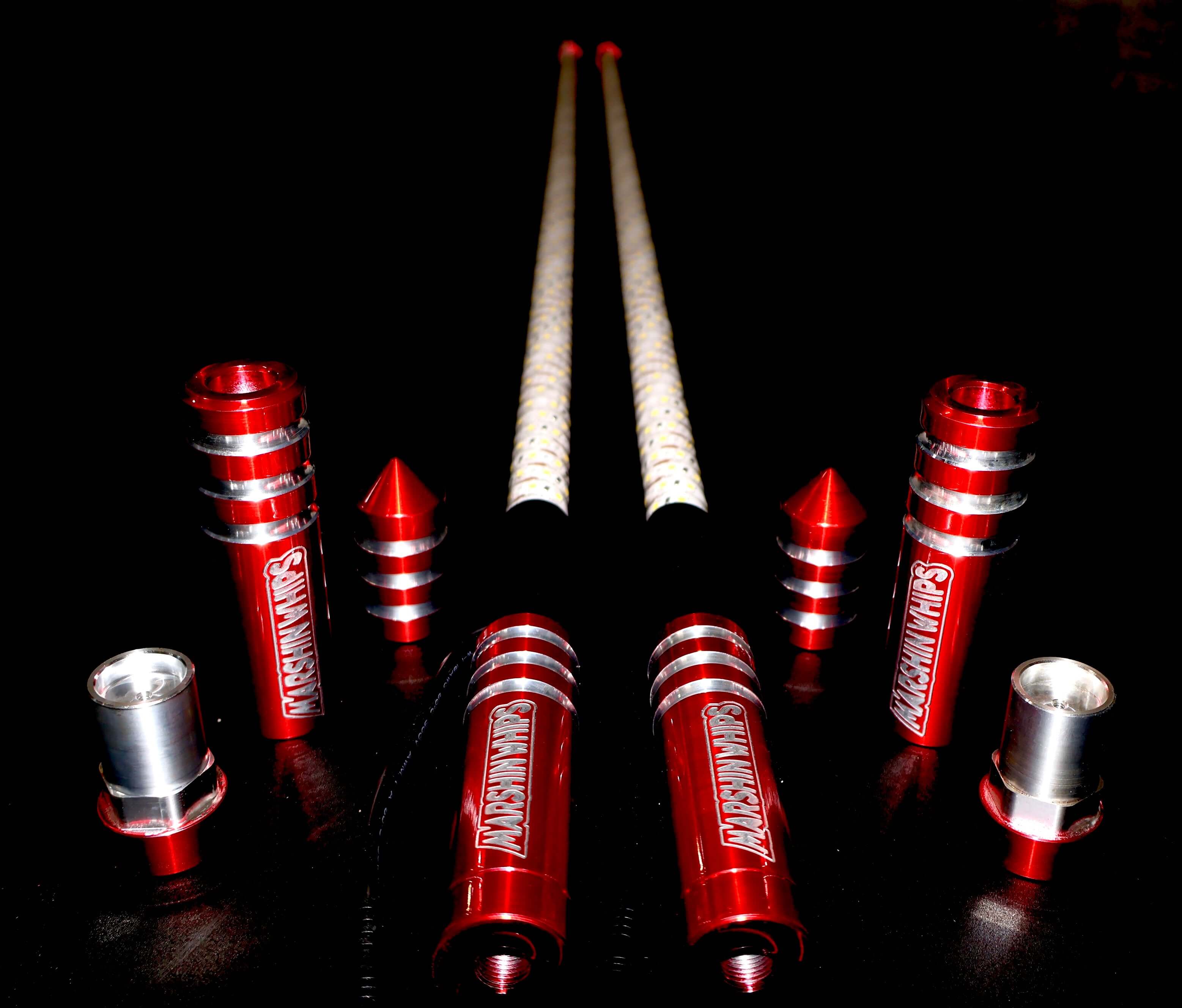 Photo of GAME CHANGER - LOLLYPOP RED (SET) by Marshin Whips - Premium for UTVs / Side by Sides