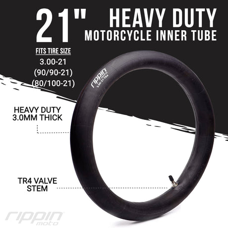 Photo of 90/90-21 (3.00 x 21) Heavy Duty 21" Inner Tube 3mm Thick by Rippin Moto - Premium Tire for UTVs / Side by Sides