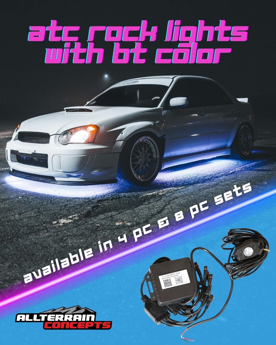 Photo of ATC Rock Lights w/ Bluetooth Color by All Terrain Concepts - Premium LED Light Whips & Rock Lights for UTVs / Side by Sides