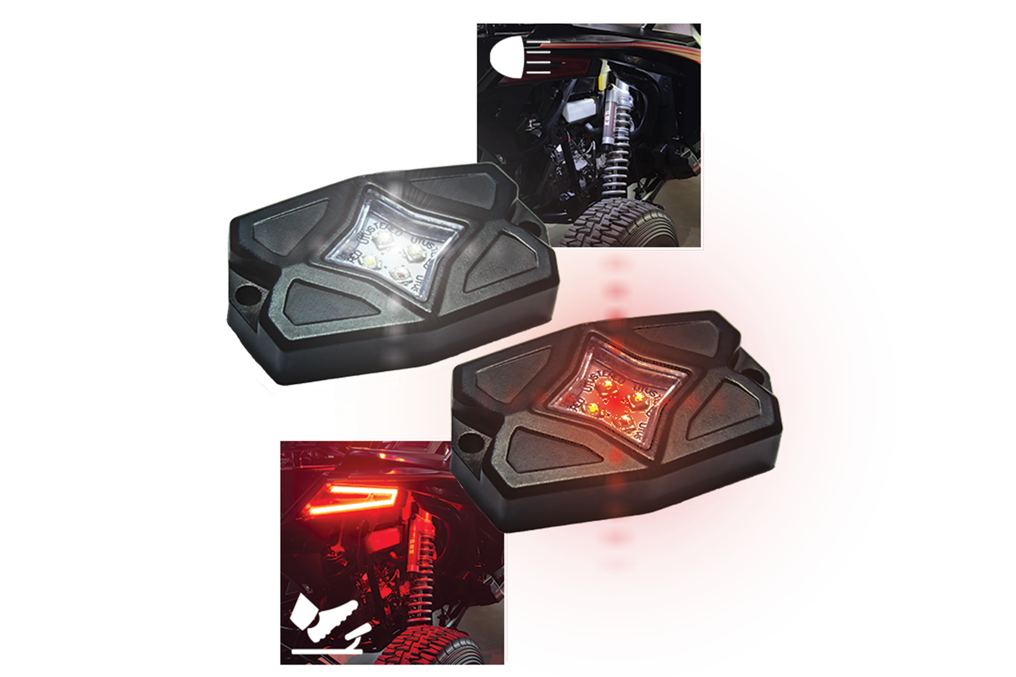 Photo of RGBW Rock Light Kit - 8pcs | UTVS-RLKIT8 by UTV Stereo - Premium Powersports-Use Rock Lights for UTVs / Side by Sides