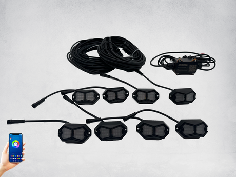 Photo of Rosewell X-1 Rocklights x8 (Kit) by Marshin Whips - Premium Rock Lights for UTVs / Side by Sides