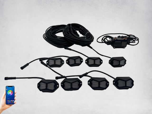 Photo of Rosewell X-1 Rocklights x8 (Kit) by Marshin Whips - Premium Rock Lights for UTVs / Side by Sides