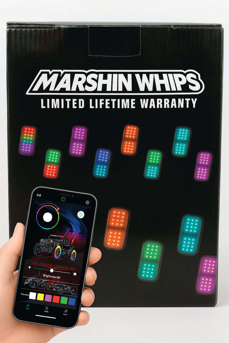 Photo of Marshin Whips Rosewell X-2 Billet Rocklights x8 (Kit) by Marshin Whips - Premium Rock Lights for UTVs / Side by Sides