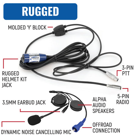 Photo of RUGGED Wired Driver Only Communication Kit without Radio by Rugged Radios - Premium for UTVs / Side by Sides