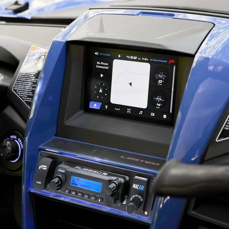 Photo of Yamaha Wolverine RMAX Complete Communication Kit with Rocker Switch Bluetooth Intercom and 2-Way Radio by Rugged Radios - Premium for UTVs / Side by Sides