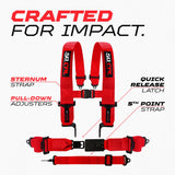 SFI Approved 5 Point Racing Harness - 3" Padded Straps + Quick Release (Black & Red)