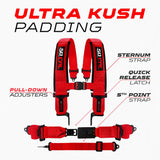 SFI Approved 5 Point Racing Harness - 3" Padded Straps + Quick Release (Black & Red)
