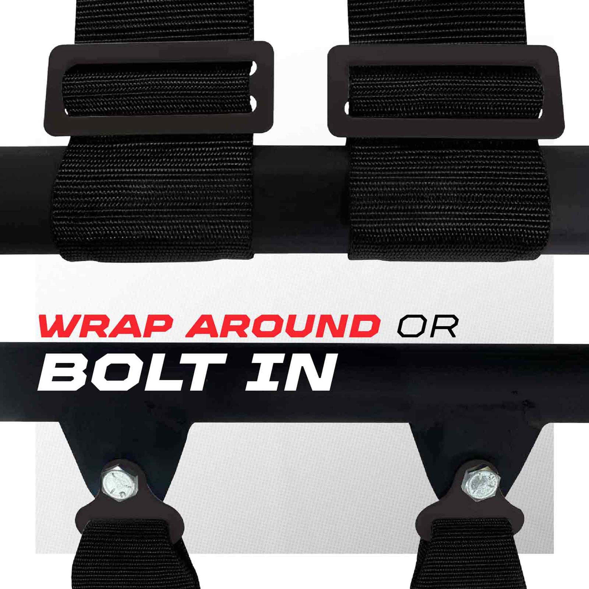 SFI Approved 5 Point Racing Harness - 3" Padded Straps + Quick Release (Black & Red)