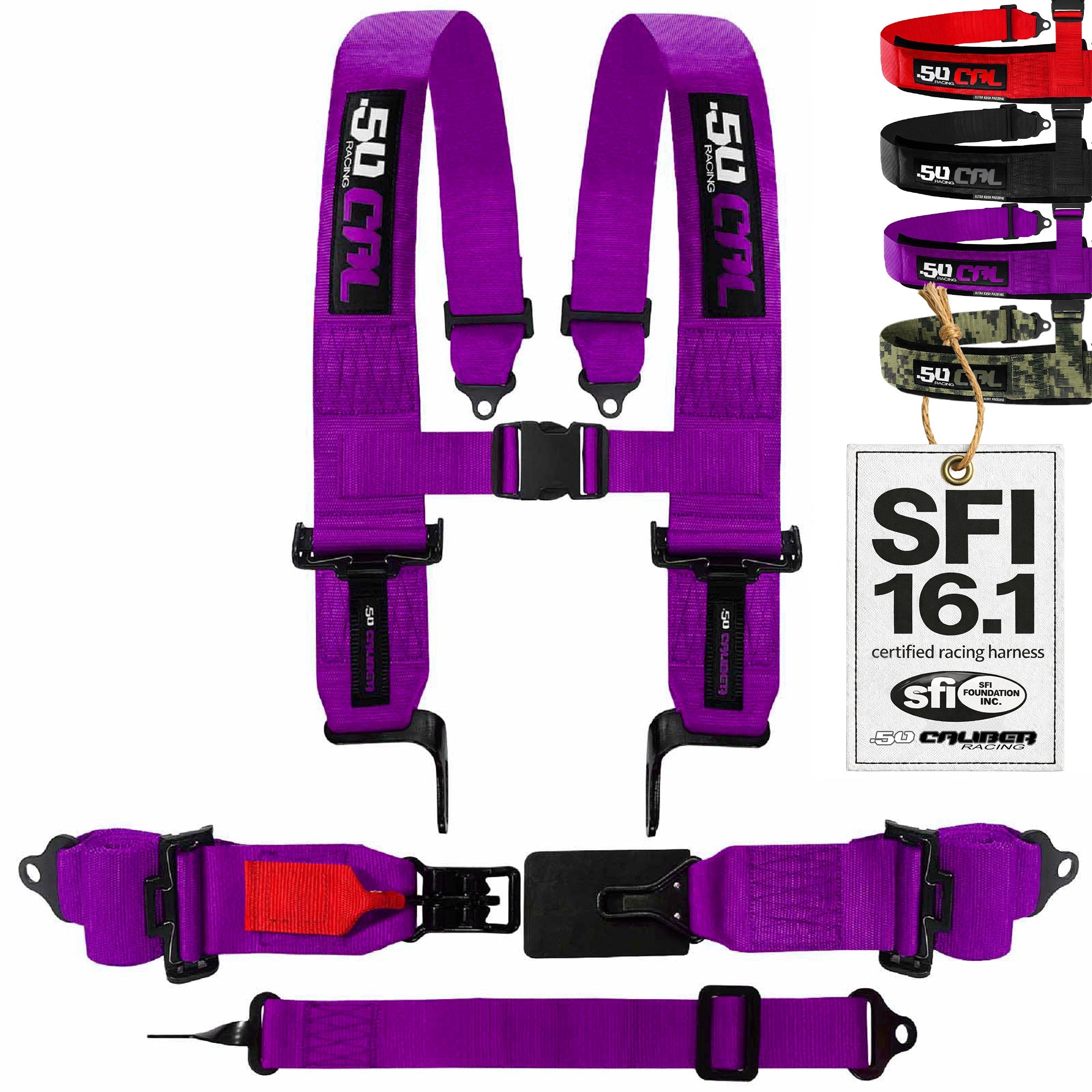 SFI Approved 5 Point Racing Harness - 3" Padded Straps + Quick Release (Black & Red)