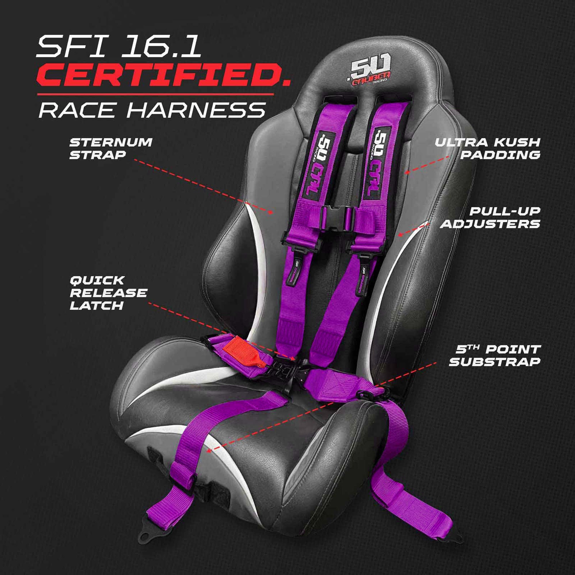 SFI Approved 5 Point Racing Harness - 3" Padded Straps + Quick Release (Black & Red)