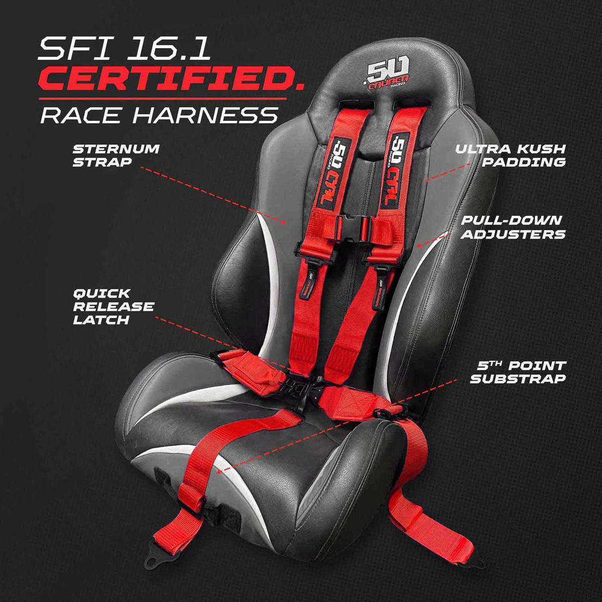 50 Caliber SFI 5-Point Racing Harness