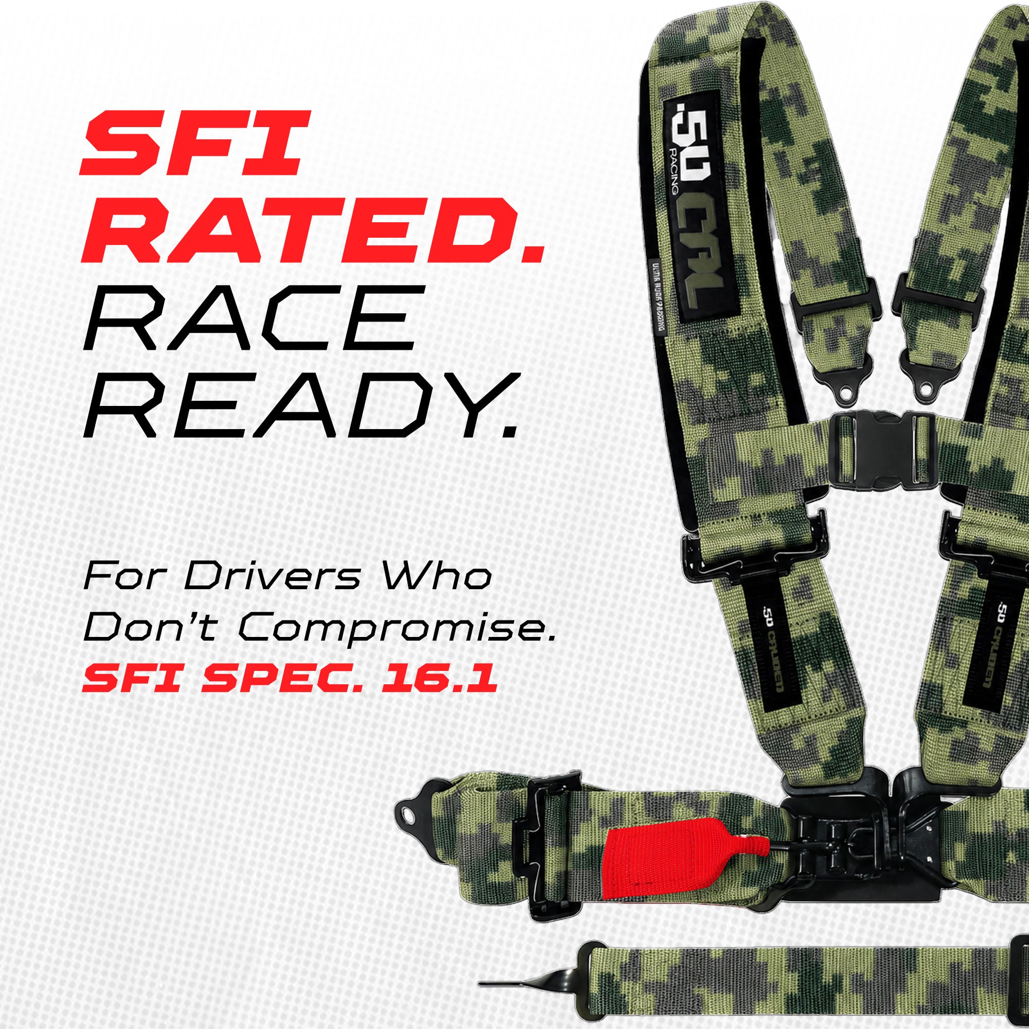 SFI Approved 5 Point Racing Harness - 3" Padded Straps + Quick Release (Black & Red)