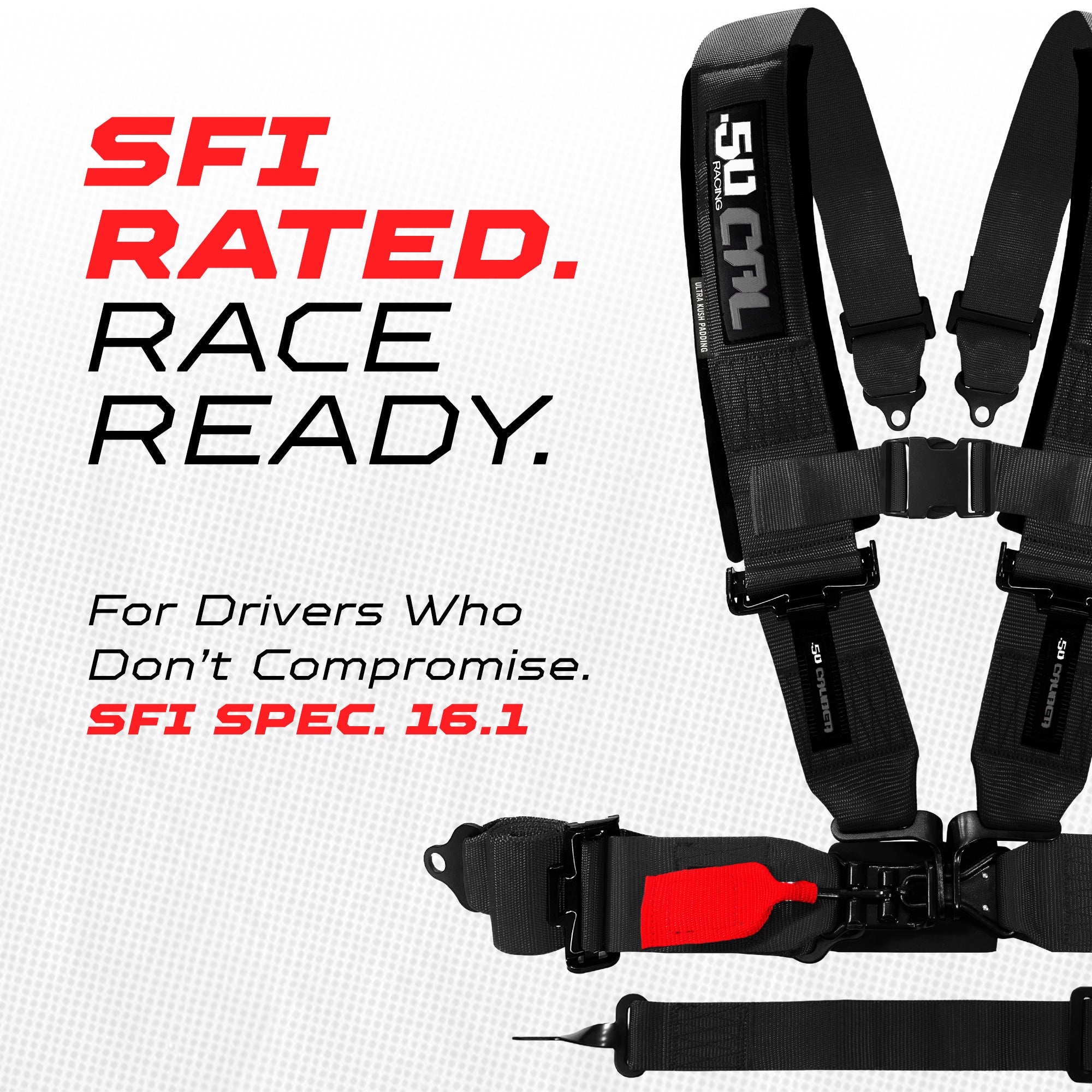 SFI Approved 5 Point Racing Harness - 3" Padded Straps + Quick Release (Black & Red)