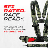 SFI Approved 5 Point Racing Harness - 3" Padded Straps + Quick Release (Black & Red)