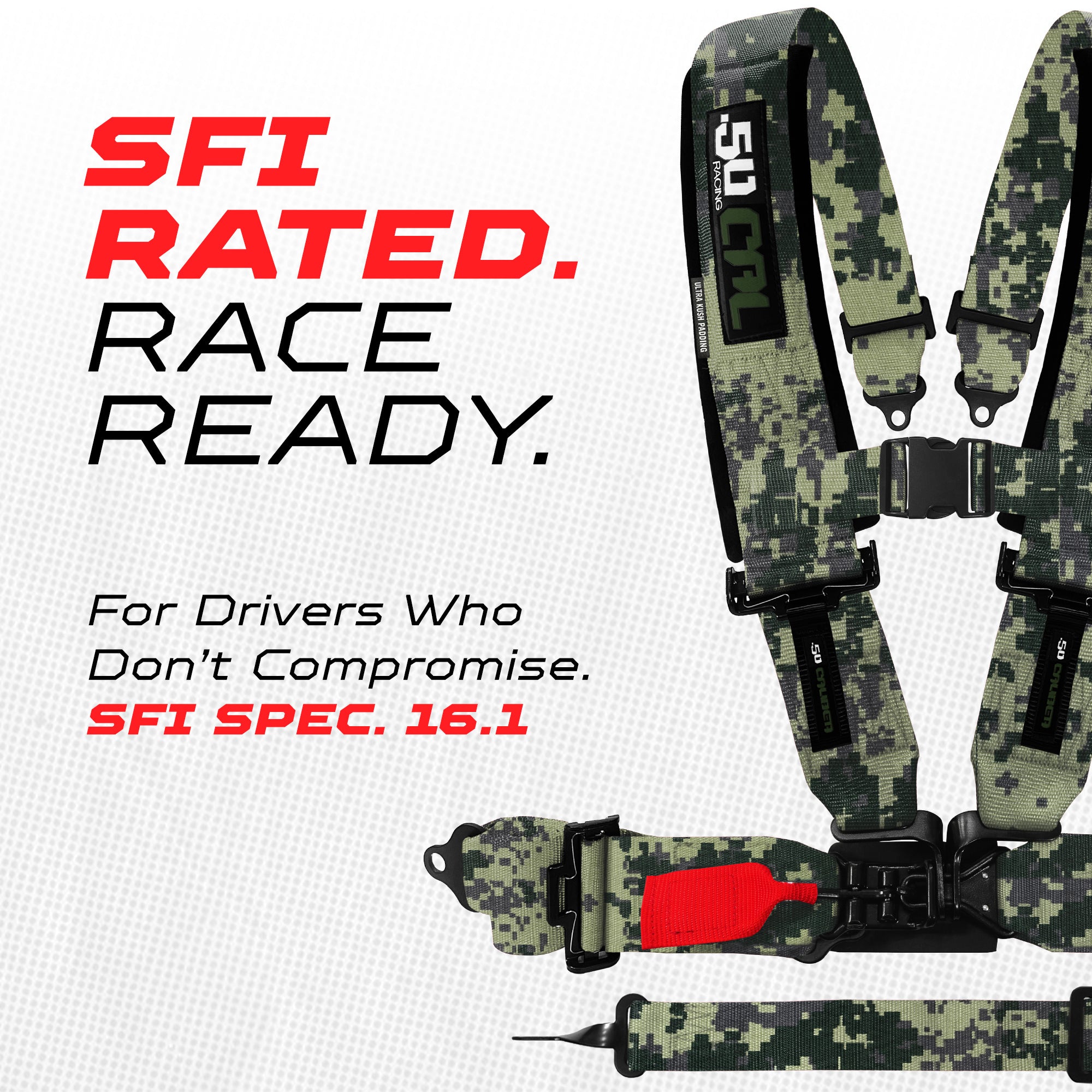 SFI Approved 5 Point Racing Harness - 3" Padded Straps + Quick Release (Black & Red)