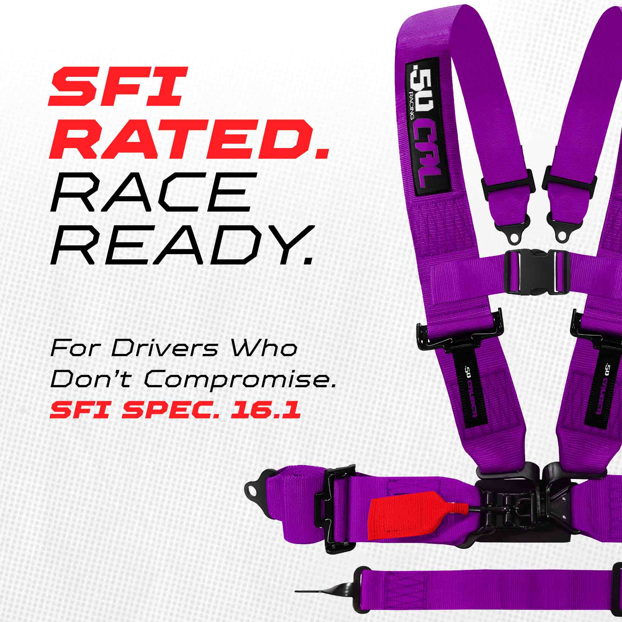 SFI Approved 5 Point Racing Harness - 3" Padded Straps + Quick Release (Black & Red)