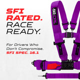 SFI Approved 5 Point Racing Harness - 3" Padded Straps + Quick Release (Black & Red)