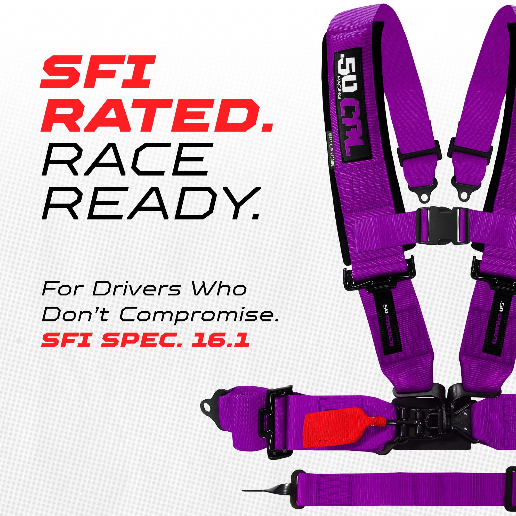 SFI Approved 5 Point Racing Harness - 3" Padded Straps + Quick Release (Black & Red)