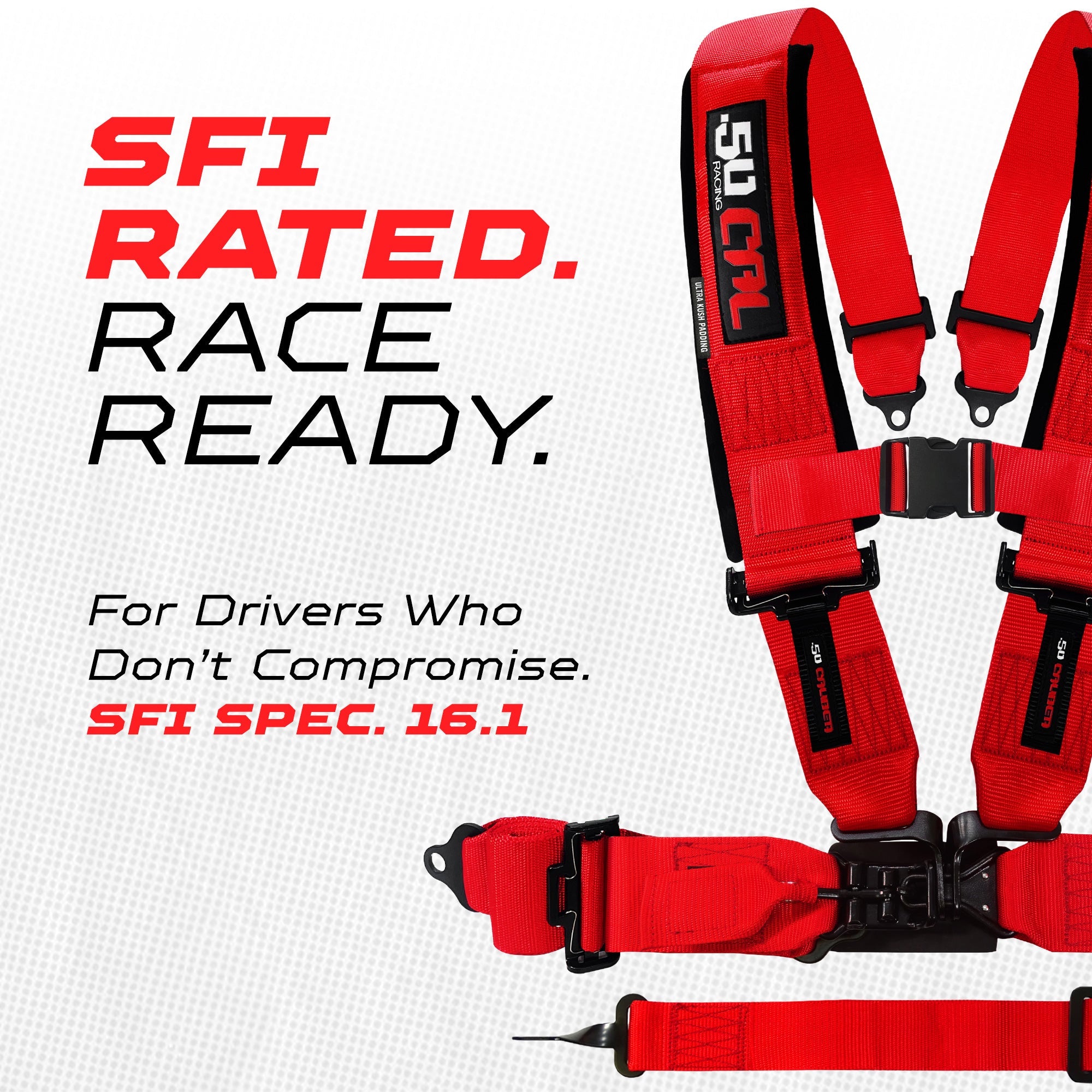 SFI Approved 5 Point Racing Harness - 3" Padded Straps + Quick Release (Black & Red)