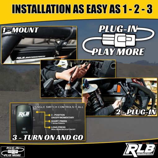 Photo of Polaris RZR LED Chase Light - San Felipe (Amber/White) by RLB Motorsports - Premium CHASE LIGHT BY UTV for UTVs / Side by Sides