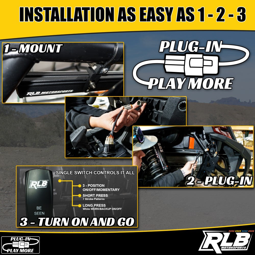 Photo of Polaris Ranger LED Chase Light - Dual Color (BLUE/WHITE) by RLB Motorsports - Premium CHASE LIGHT BY UTV for UTVs / Side by Sides