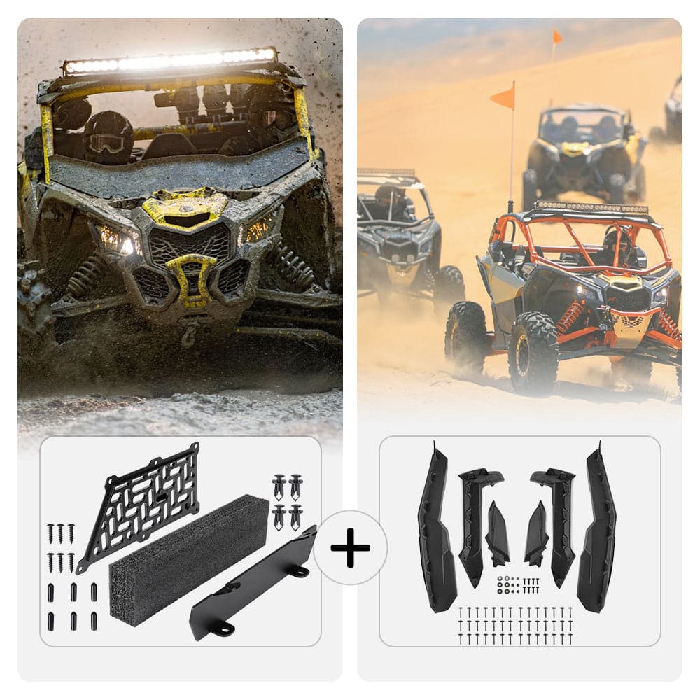 Photo of Noise Reduction Kit & Max Mud Fender Flares For Can-Am Maverick X3 / MAX by Kemimoto - Premium for UTVs / Side by Sides
