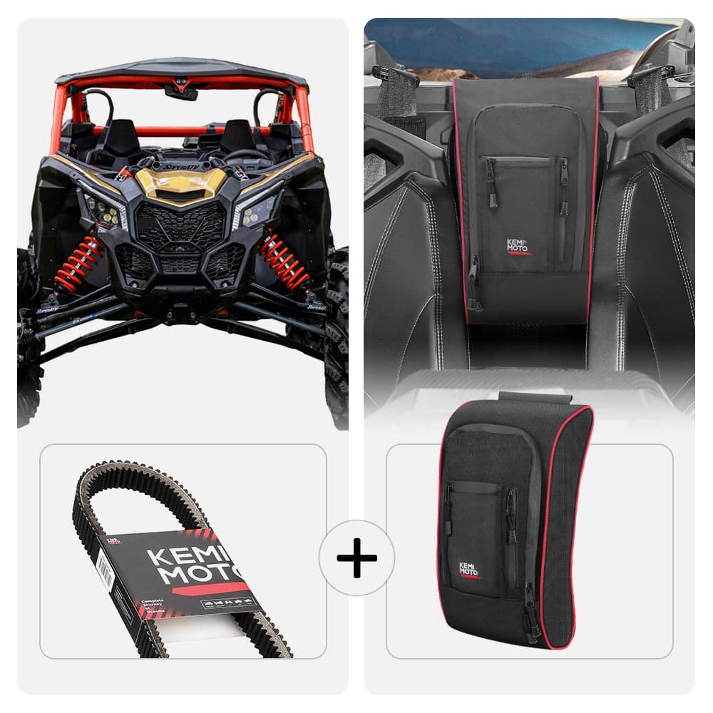 Photo of Kemimoto Heavy Duty Belts & Center Storage Bag For Can-Am Maverick X3 by Kemimoto - Premium for UTVs / Side by Sides