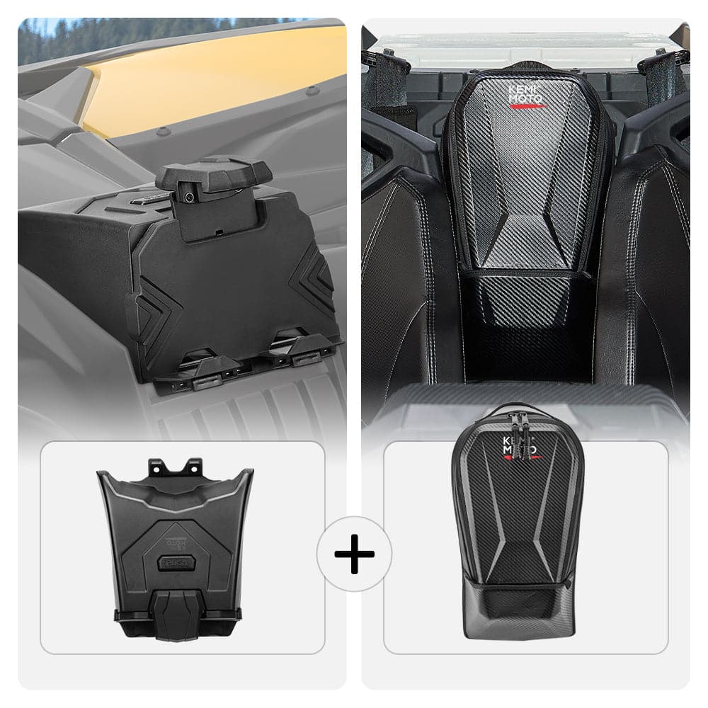 Photo of Tablet Holder & Storage Bag for Can-Am Maverick X3 by Kemimoto - Premium for UTVs / Side by Sides