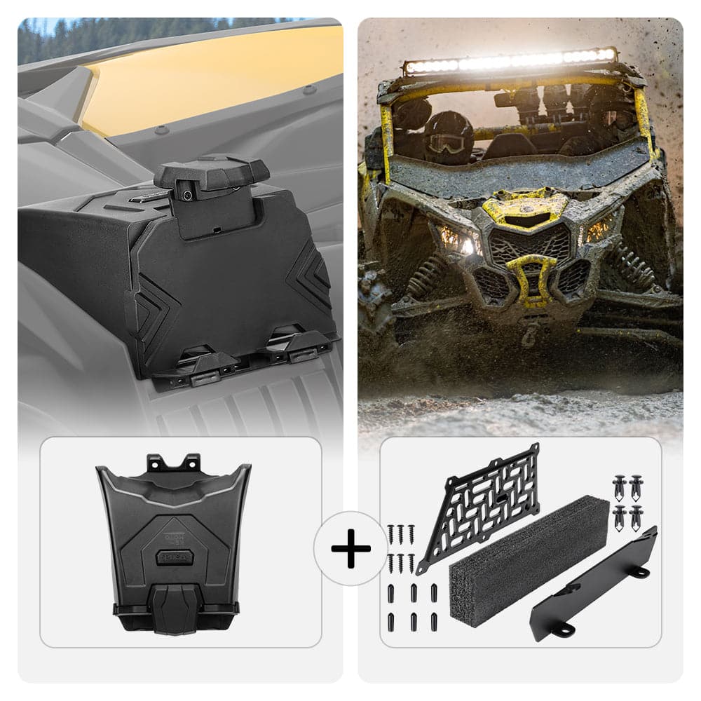 Photo of Navigation Storage Box and Holder & Noise Reduction Kit for Can-Am Maverick X3 by Kemimoto - Premium for UTVs / Side by Sides