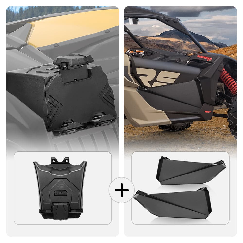 Photo of Tablet Holder & Front Lower Door Inserts Fit Can-Am Maverick X3 by Kemimoto - Premium for UTVs / Side by Sides