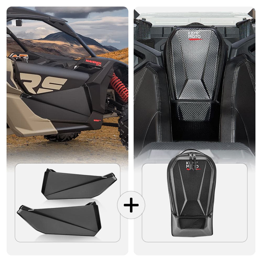 Photo of Kemimoto Front Lower Door Inserts & Center Storage Bag For Can-Am Maverick X3 by Kemimoto - Premium for UTVs / Side by Sides