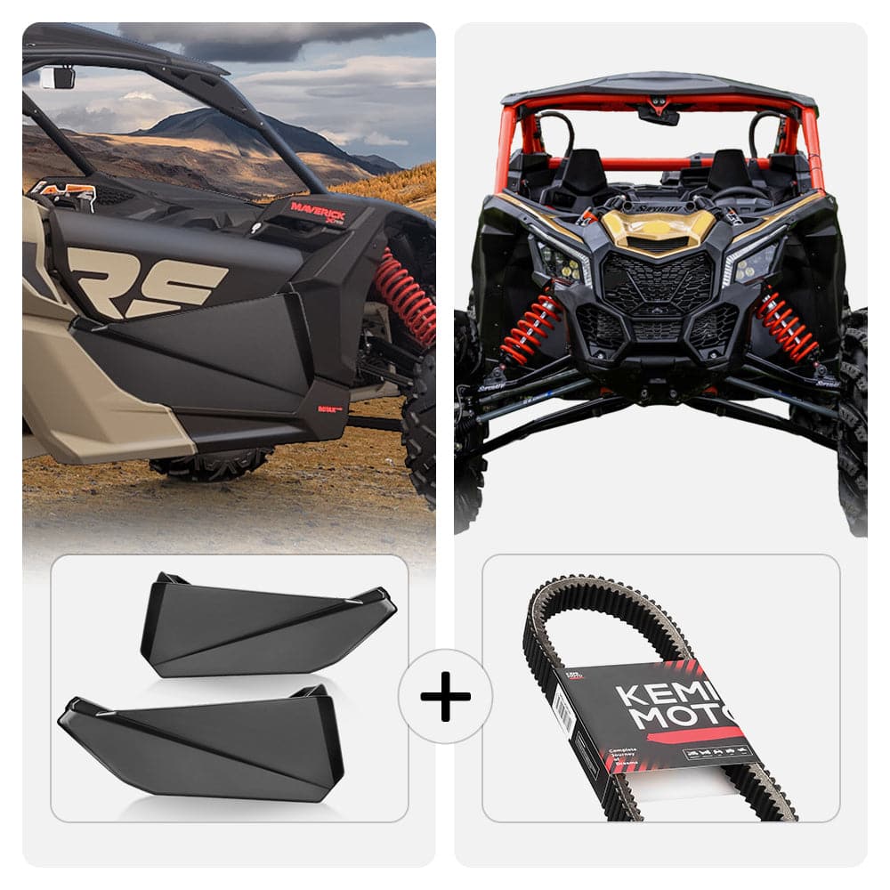 Photo of Kemimoto Front Lower Door Inserts & Heavy Duty Belts For Can-Am Maverick X3 by Kemimoto - Premium for UTVs / Side by Sides