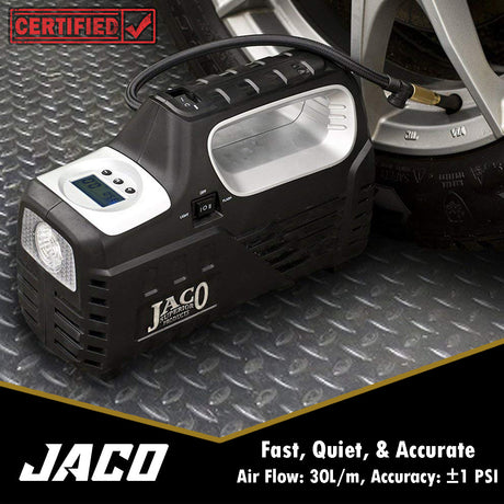 Photo of SmartPro™ 2.0 Digital Tire Inflator (AC/DC) - Automatic Portable Air Compressor - 100 PSI by JACO - Premium AC/DC Tire Inflator for UTVs / Side by Sides