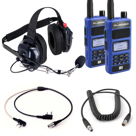 Photo of Crew Chief - H42 Spotter Headset and Rugged Handheld Radio Package by Rugged Radios - Premium for UTVs / Side by Sides