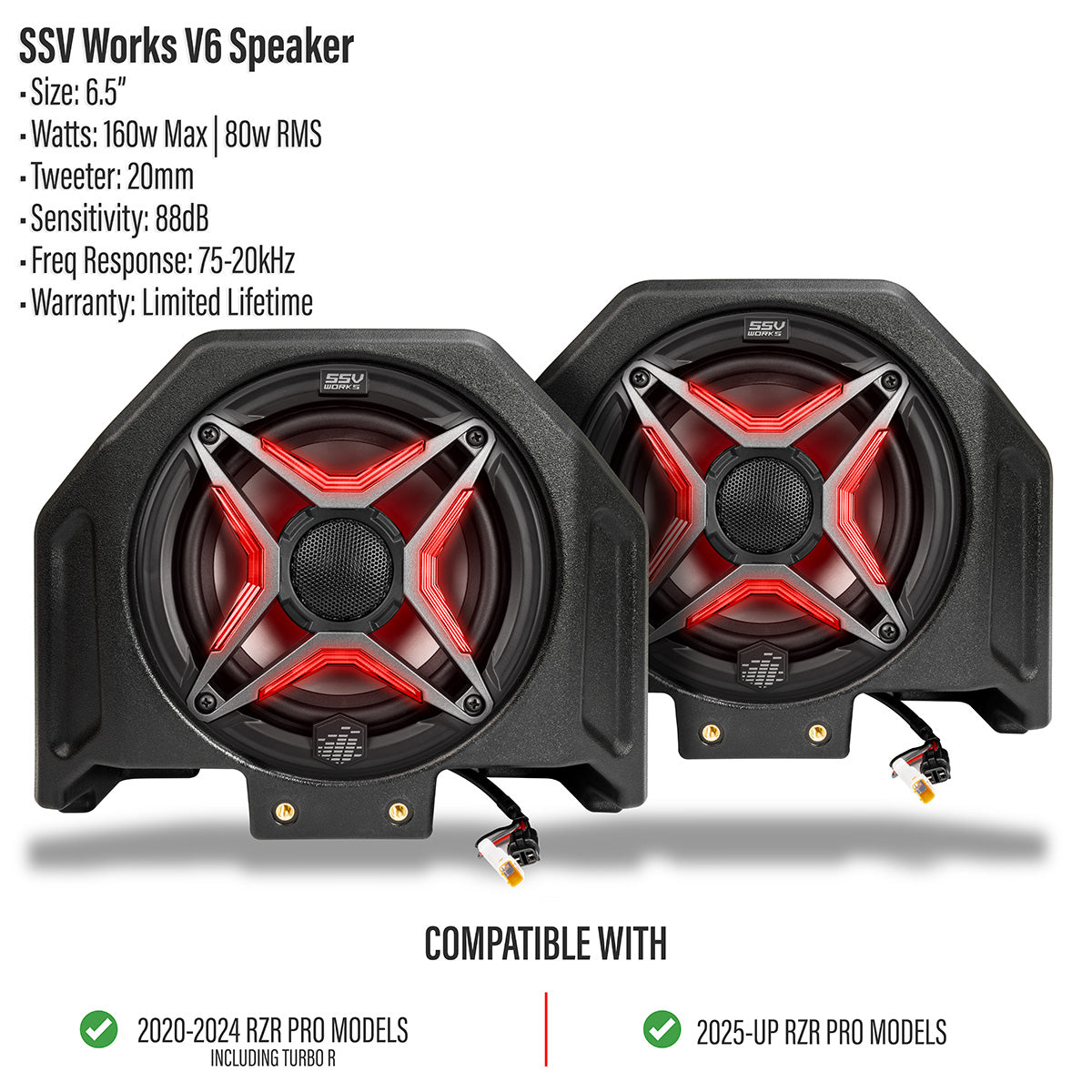 Photo of SSV Works - 2020-2026 PolarisÂ® RZR Pro R / Turbo R / Pro S / Pro XP 6.5" Rear-Hump Speaker-Pods by SSV Works - Premium for UTVs / Side by Sides
