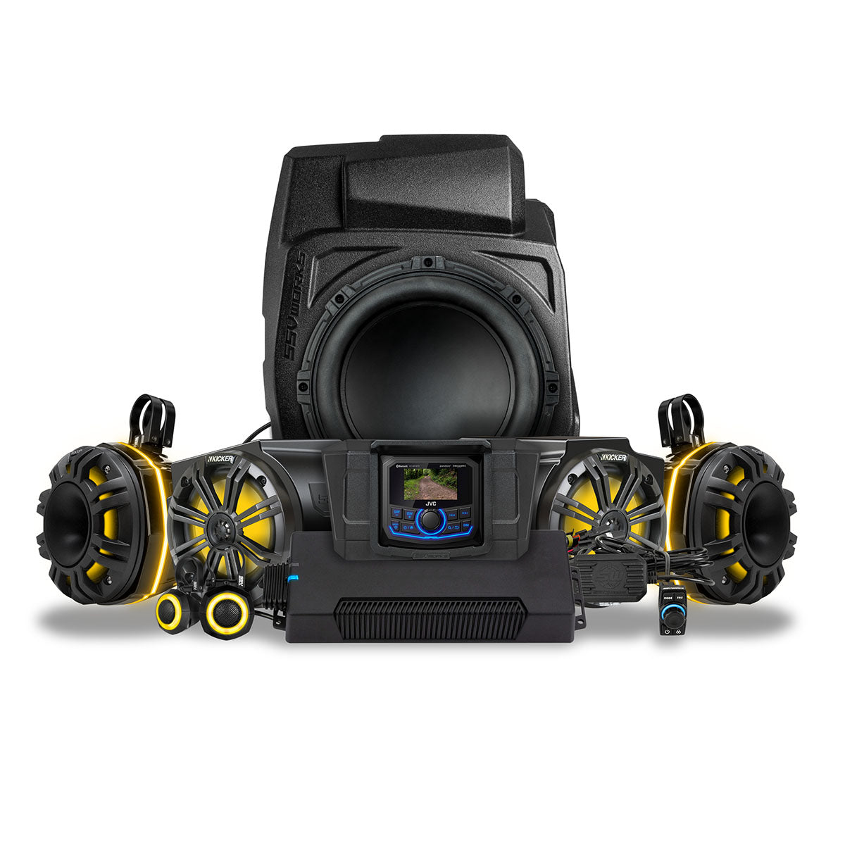 Photo of SSV Works - 2020-2024 PolarisÂ® RZR PRO Series Phase-6 K-Spec 5-Speaker 1400watt System w/JVC by SSV Works - Premium for UTVs / Side by Sides