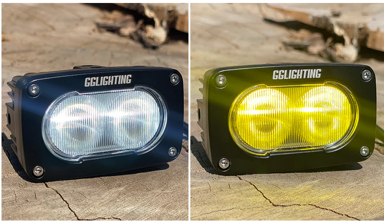 Photo of GP10 Offroad LED Pod Bundle Dual Color With Free Wiring Harness by GGLighting - Premium for UTVs / Side by Sides