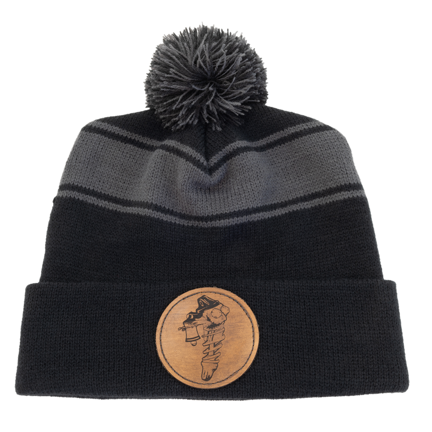 Photo of Shock Therapy Pom Pom Beanie (Black & Grey) by Shock Therapy - Premium for UTVs / Side by Sides
