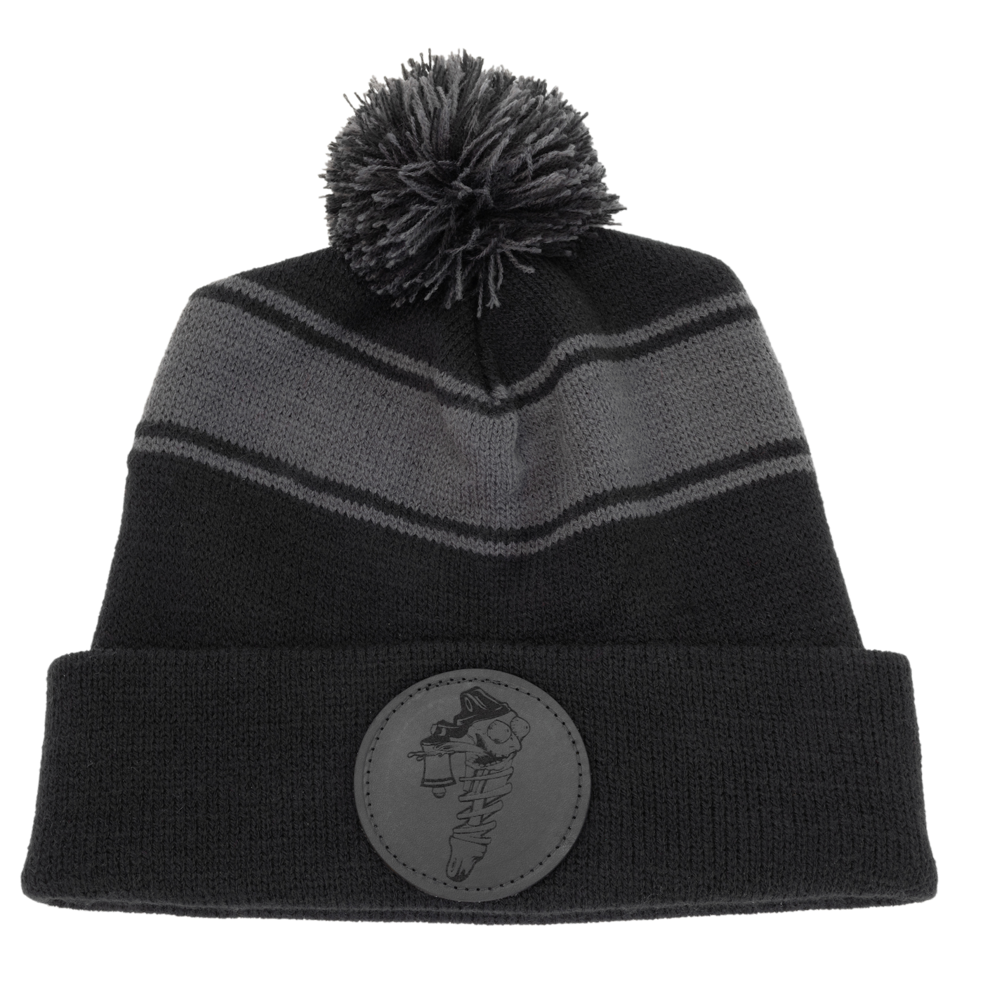 Photo of Shock Therapy Pom Pom Beanie (Black & Grey) by Shock Therapy - Premium for UTVs / Side by Sides