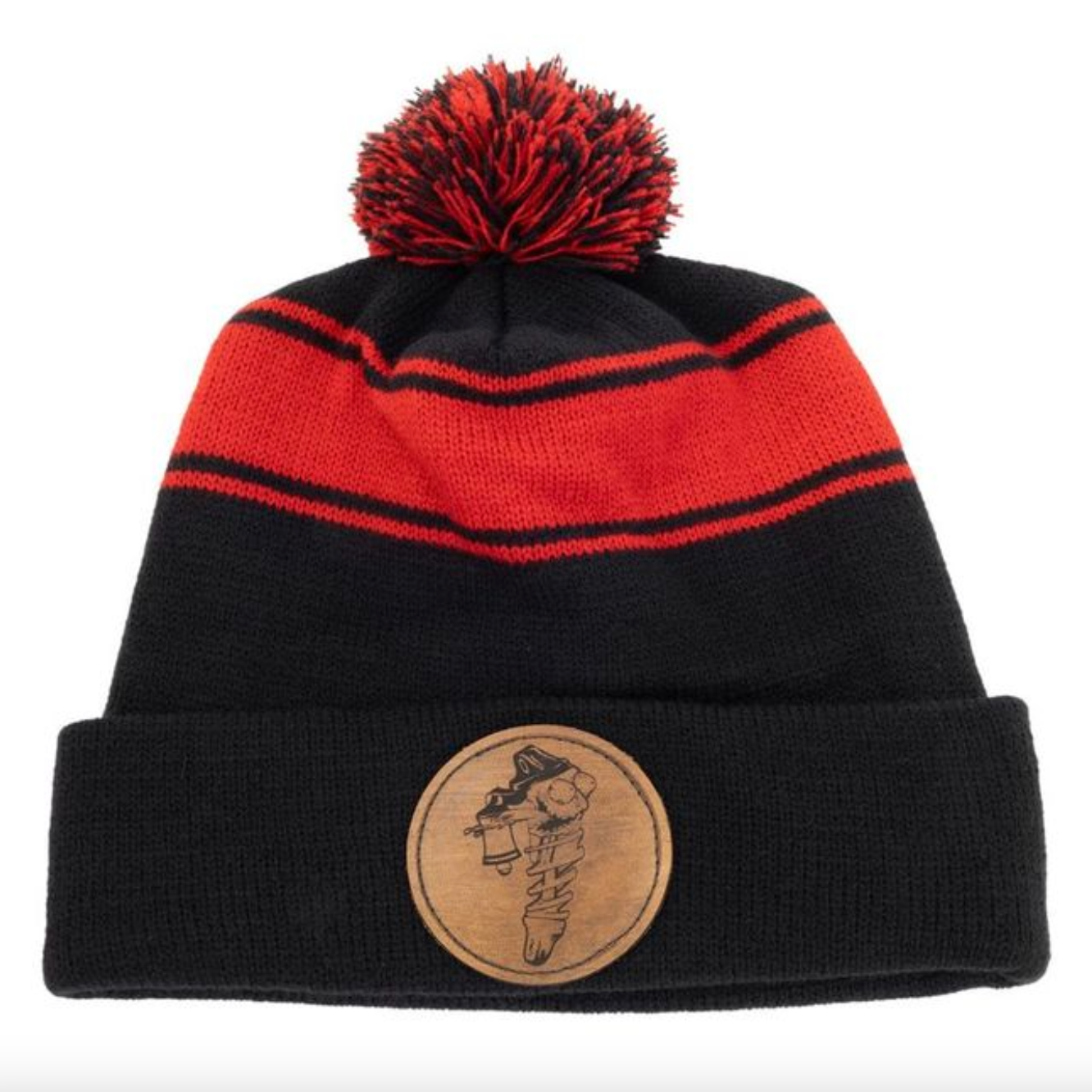 Photo of Shock Therapy Pom Pom Beanie (Red & Black) by Shock Therapy - Premium for UTVs / Side by Sides