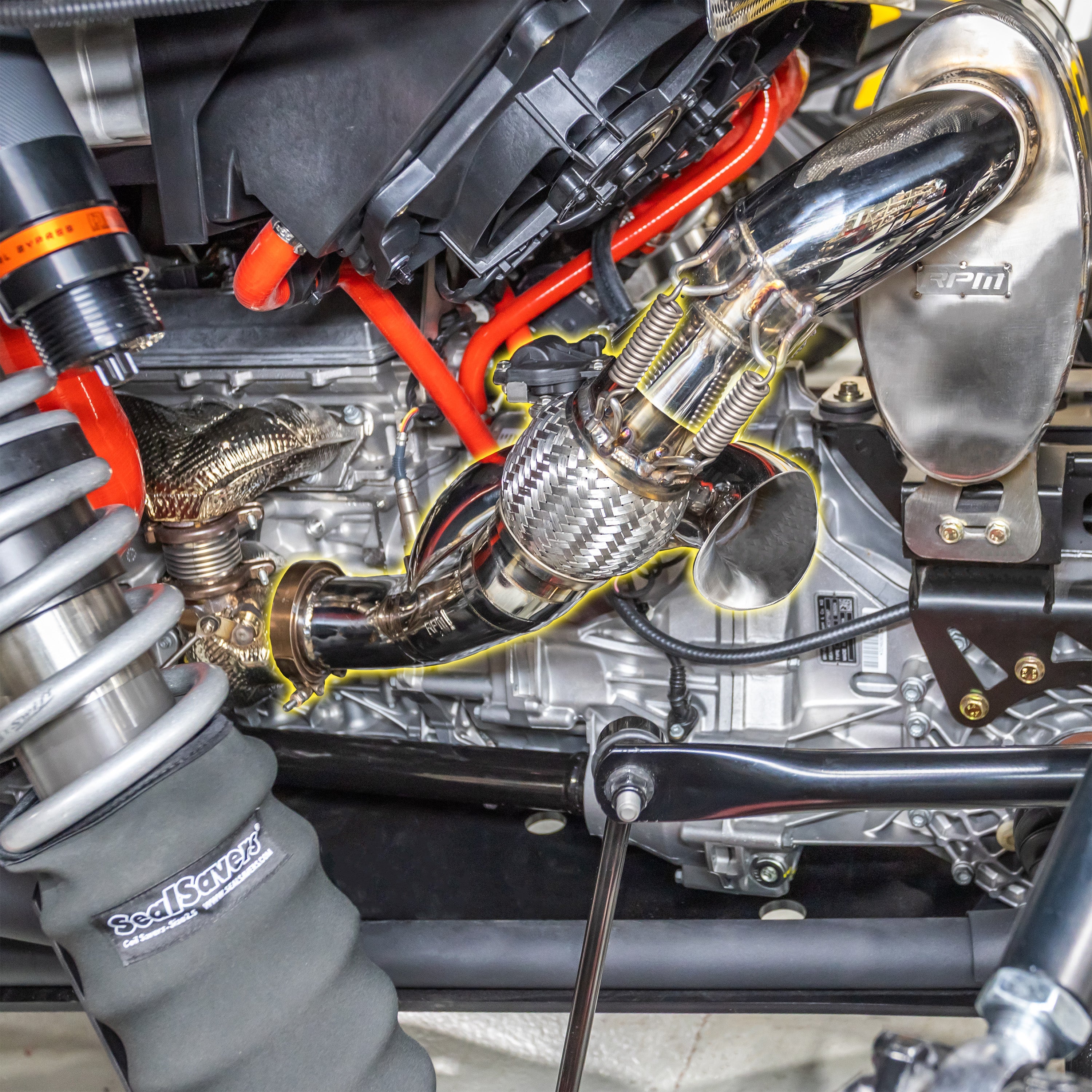 Photo of RPM Maverick R Side Exit E-Valve Down Pipe - 2 Seat & MAX by RPM SXS - Premium for UTVs / Side by Sides