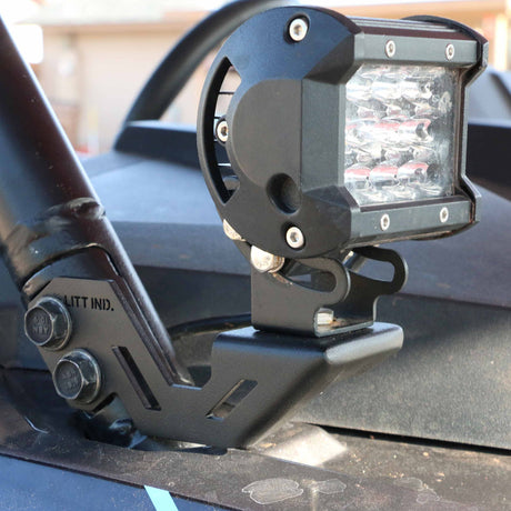 Photo of Gusseted Light Pod Mounts Brackets for Polaris RZR A Pillar by Litt Industries - Premium RZR XP / Turbo for UTVs / Side by Sides